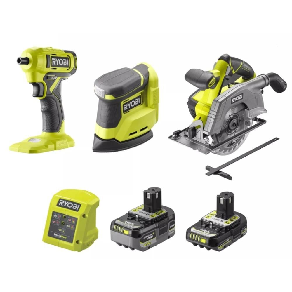 RYOBİ R18CK3G-242G ONE+ 3'Lü Kombo Kit (RSD18+R18CSP+RPS18 + 1X4.0AH+1X2.0AH + Şarj Cihazı) (5133006825)