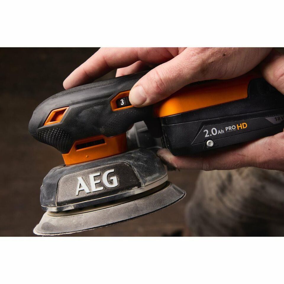 AEG BEX18SBL-125-602TC Akülü Titreşim Zımpara Kömürsüz 6.0Ah (4935500068)