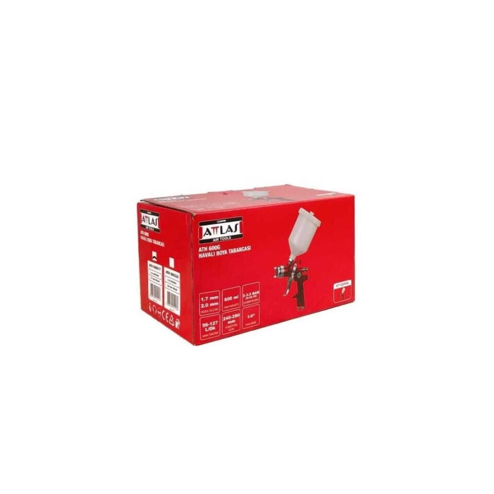 ATTLAS ATH 600G Boya Tabancası Üsten Depo 1.7mm (A0502003)