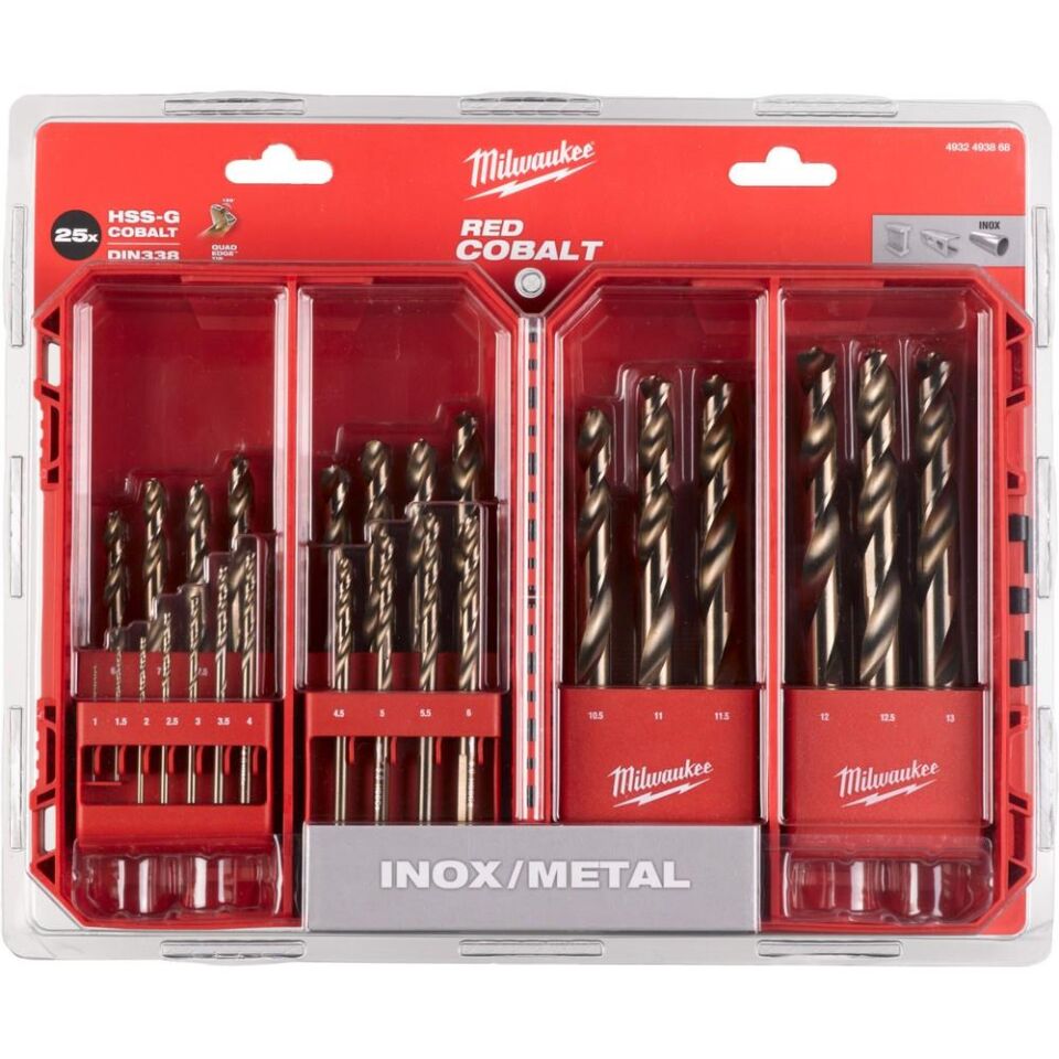MİLWAUKEE Metal Matkap Ucu Hss-G Co (Red Cobalt) 25 Parça Set  (4932493868)