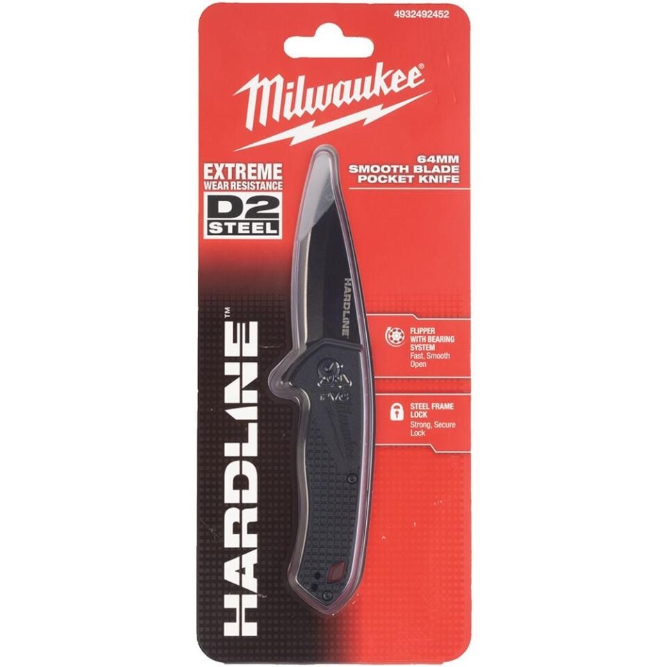 MİLWAUKEE Hardline 64mm Katlanır Düz Ağızlı Bıçak (4932492452)