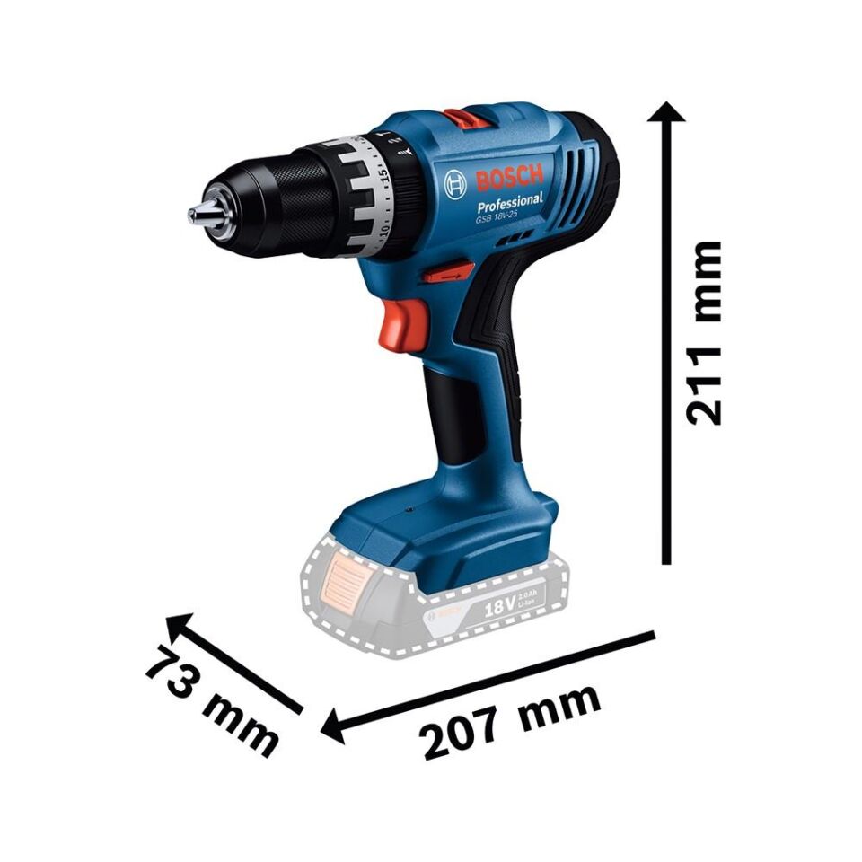 BOSCH GSB 18V-25 + GBH 18V-18 Akülü Kırıcı Delici ve Darbeli Matkap Kombi Set (1x2.0Ah Akü + GAL 18V-20 Şarj Cihazı) (0 615 A50 07P)