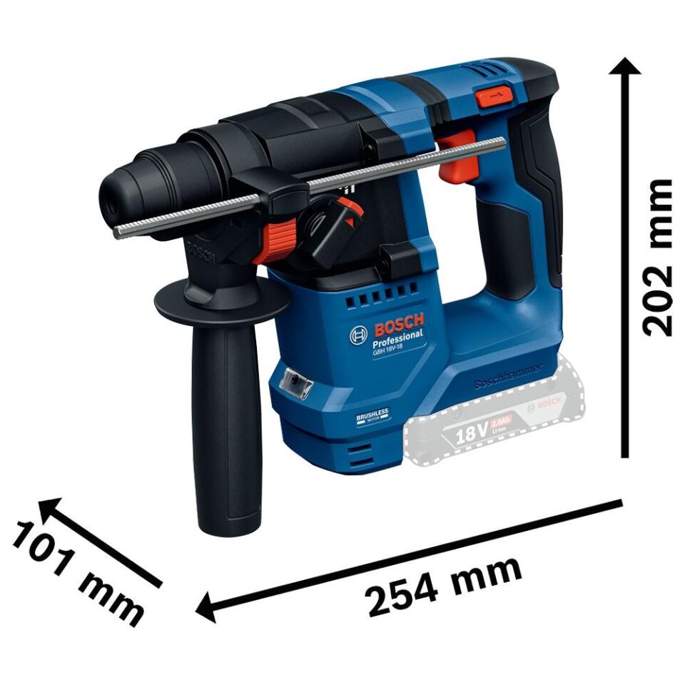 BOSCH GSB 18V-25 + GBH 18V-18 Akülü Kırıcı Delici ve Darbeli Matkap Kombi Set (1x2.0Ah Akü + GAL 18V-20 Şarj Cihazı) (0 615 A50 07P)
