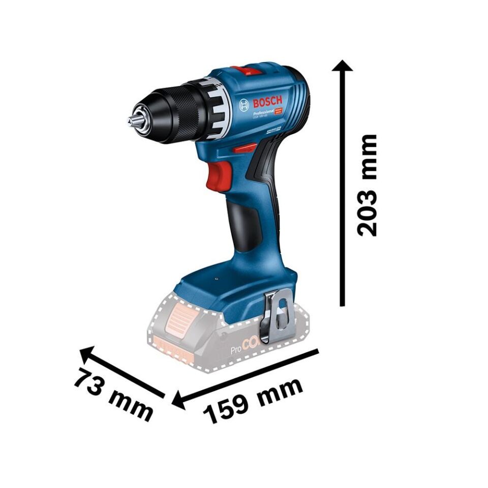 BOSCH GSR 18V-45 + GBH 18V-22 + 45 Parça Bits Uç Seti + 3 Parça SDS Plus + 5 Parça Kırıcı Delici Set (2x4.0Ah + Gal 18V-40 Şarj Cihazı) (0 615 V00 03D)