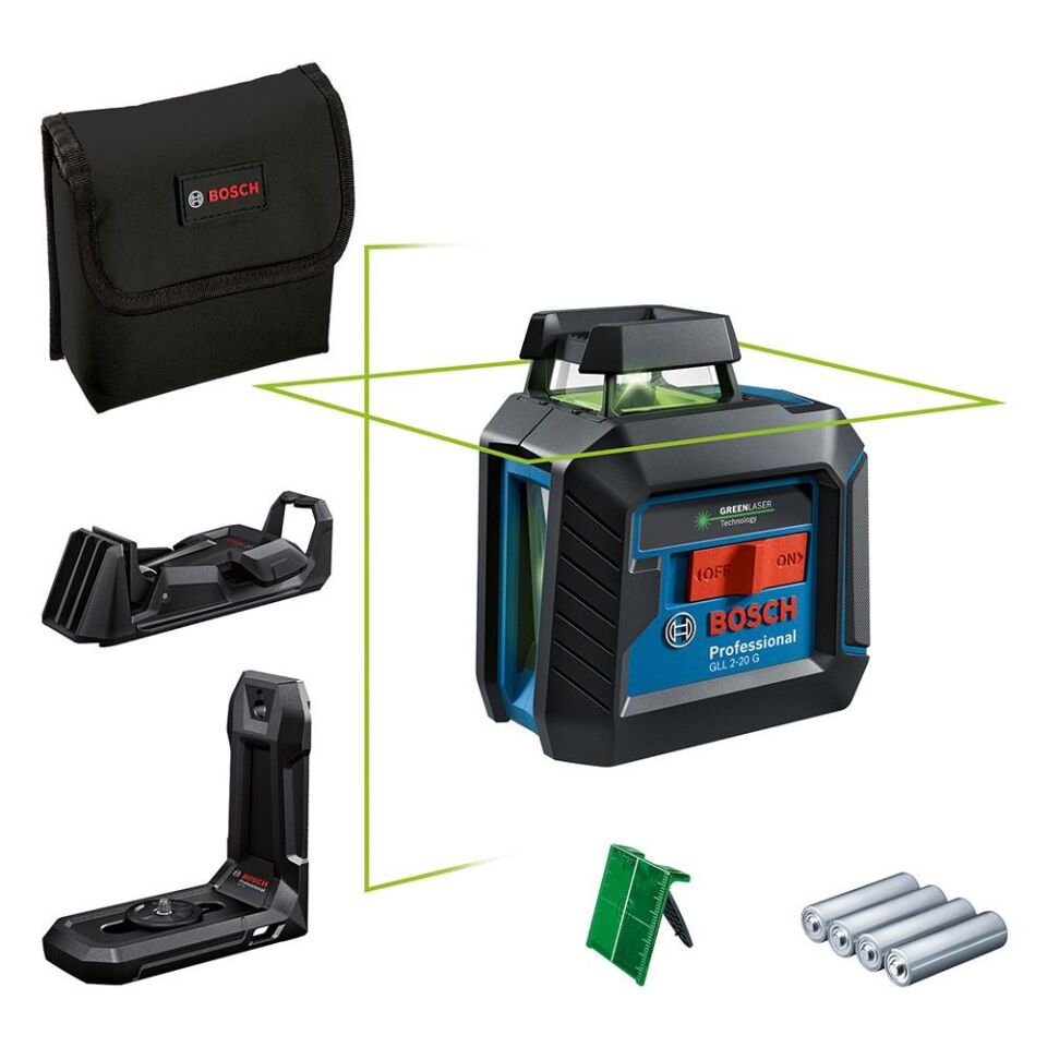 BOSCH GLL 2-20 G + LB10 + DK10 Çizgi Lazeri (0 601 065 000)