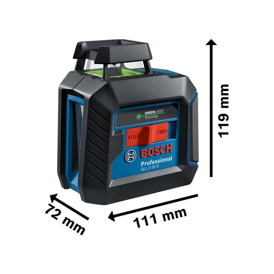 BOSCH GLL 2-20 G + LB10 + DK10 Çizgi Lazeri (0 601 065 000)