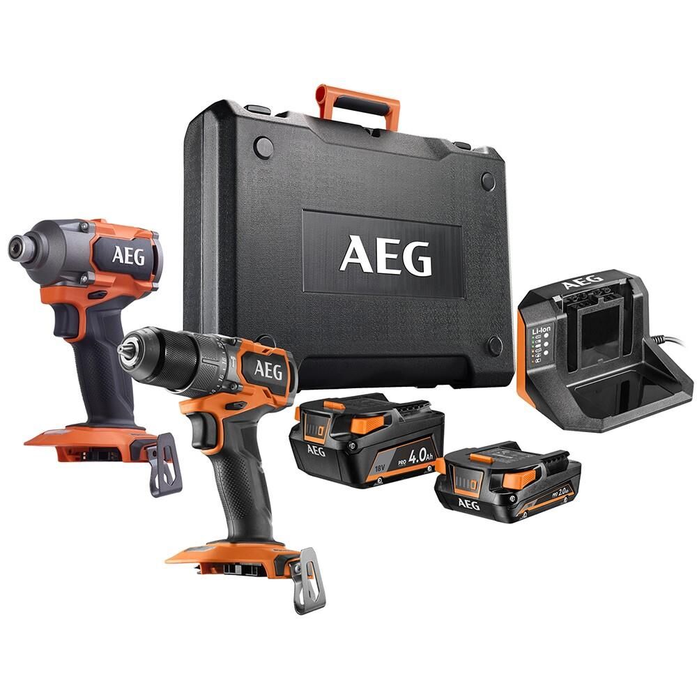 AEG CK18-AC-2BL-X02B Kombo Matkap Seti (BSB18SBL2 + BSS18C3B3) (1x2.0Ah + 1x4.0Ah) (4935499435)
