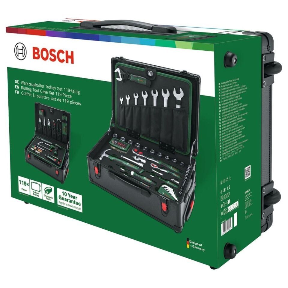 BOSCH 119 Parça Tekerlekli Alet Çantası Seti (1 600 A02 ZB4)