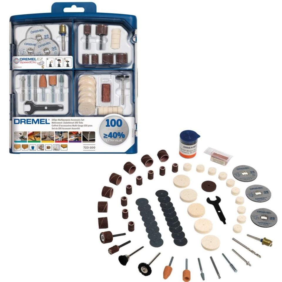 DREMEL 723 Çok Amaçlı Aksesuar Seti 100 Parça (2 615 S72 3JA)