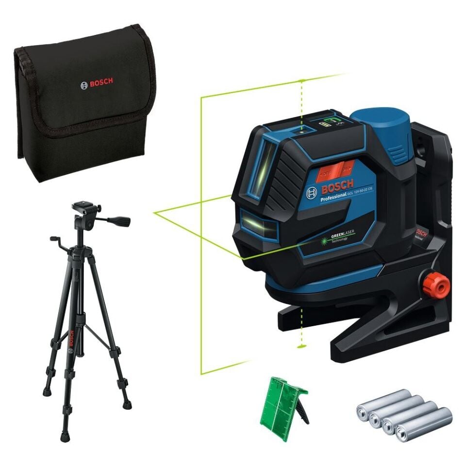 BOSCH GCL 12V-50 22 CG Akülü Çizgi Lazer + Tripot (0 601 066 S01)