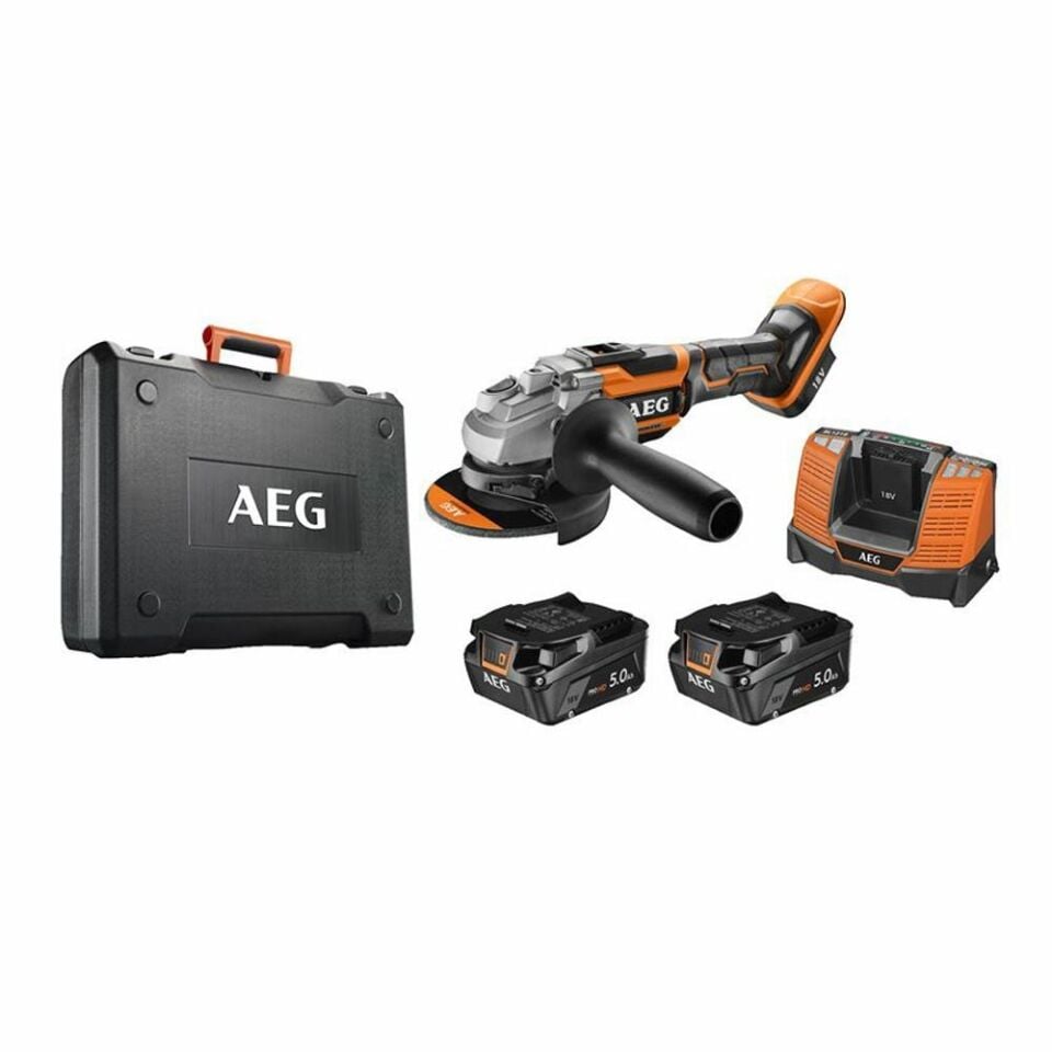 AEG BEWS 18-125BLLI-502C Akülü Kömürsüz Avuç Taşlama (2x5.0Ah) (4935464417)