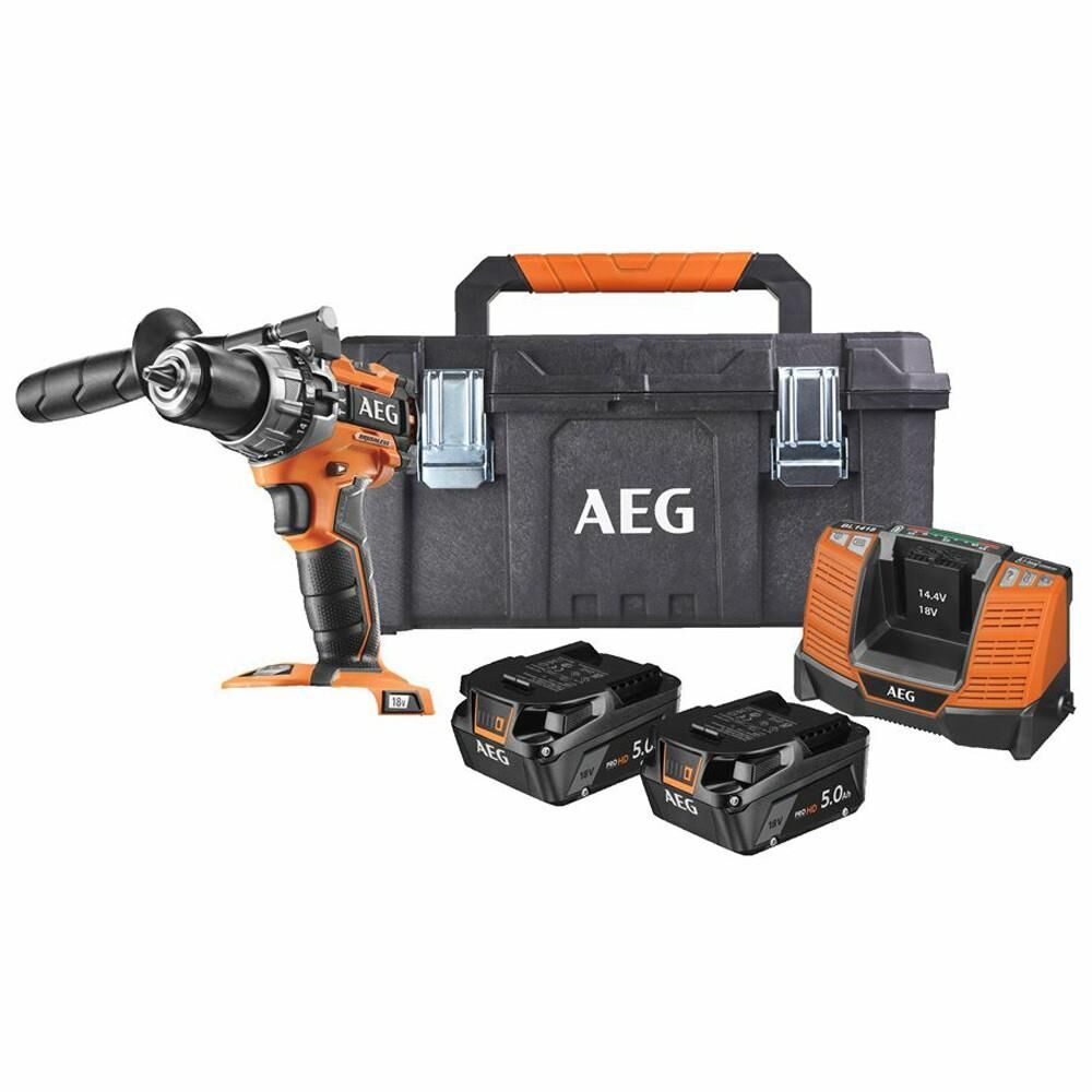 AEG BSB18C2BL-502TB Akülü Kömürsüz Darbeli Matkap 65nm (2x5.0Ah) (4935498181)