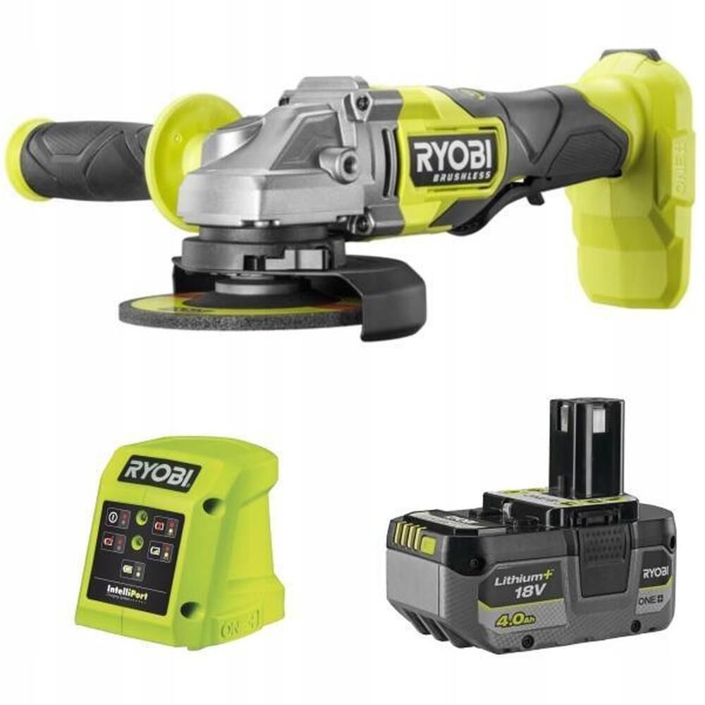 RYOBİ RAG18BL-1X40GP Akülü Kömürsüz Avuç Taşlama Makinesi 125mm (1x4.0Ah) (5133006886)