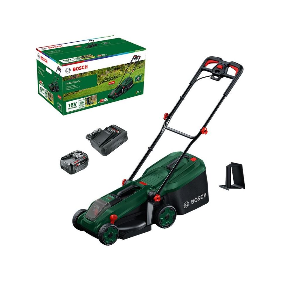 BOSCH ROTAK 18V-34 Akülü Çim Biçme Makinesi (1x4.0Ah) (0 600 8B9 N00)
