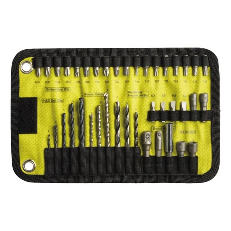 RYOBİ RAK40RM 40 Parça Vidalama Seti Bez Çantalı (5132002264)
