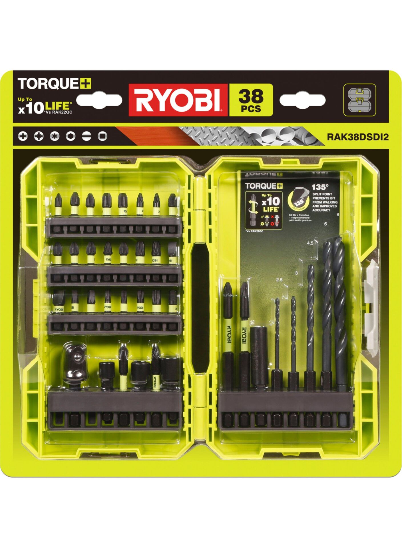 RYOBİ RAK38DSDI2 38 Parça Vidalama ve Delme Uç Seti (5132004388)