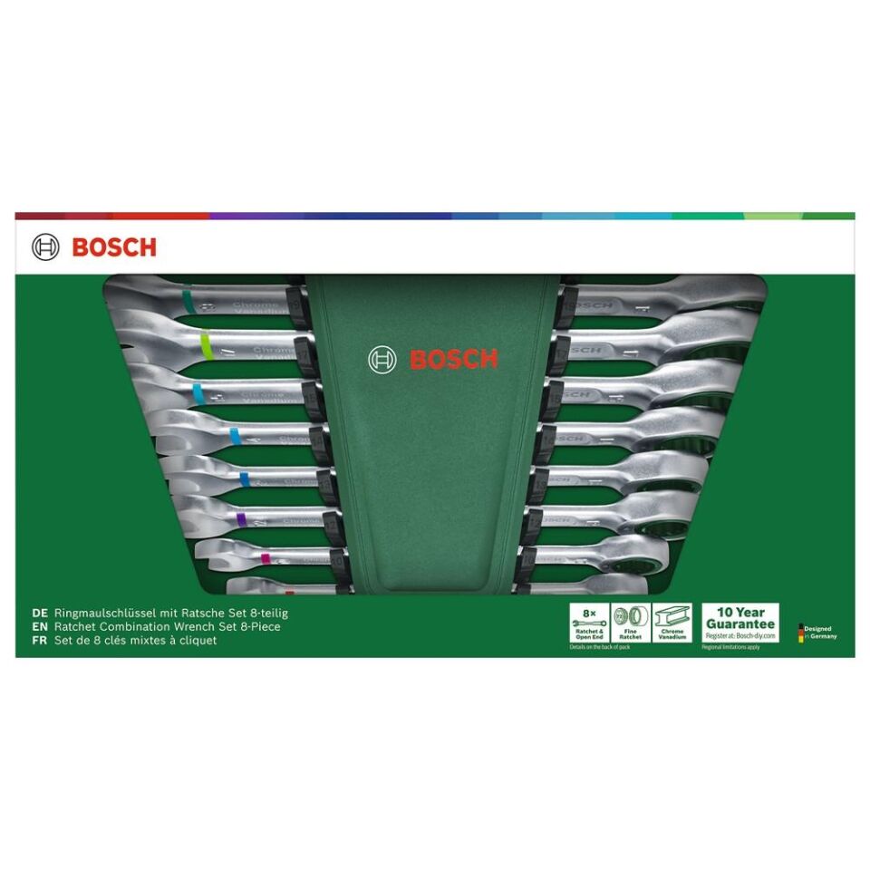 BOSCH 8 Parça Cırcırlı Kombine Anahtar Seti (1 600 A02 7PS)