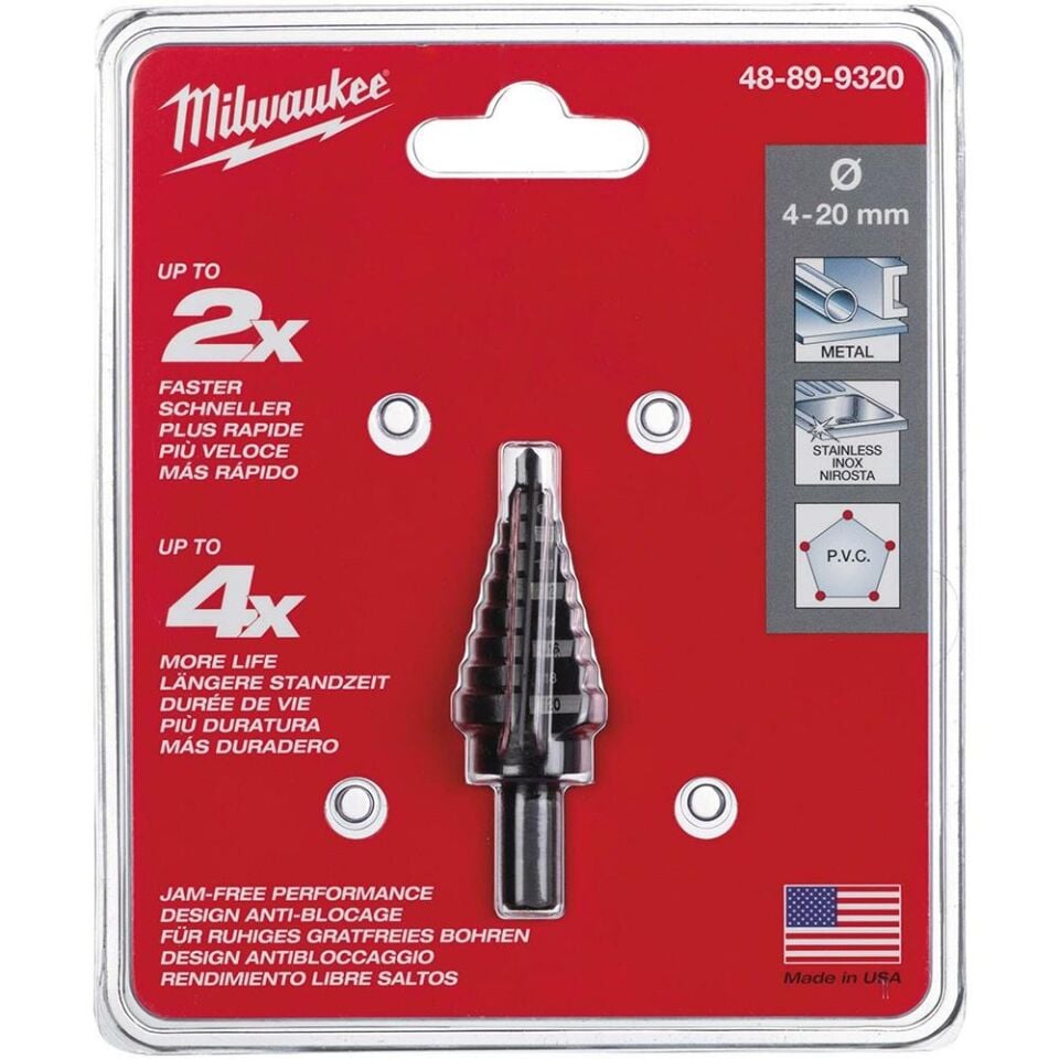 MİLWAUKEE Kademeli Matkap Ucu 4-20mm 9 Kademe (48899320)