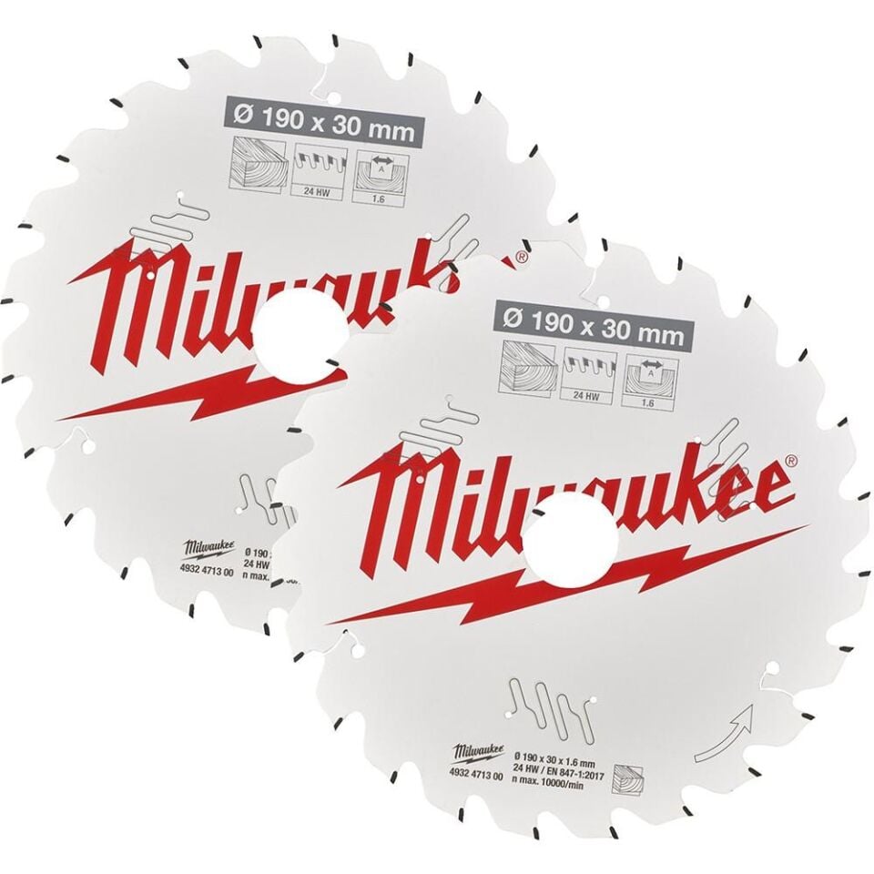 MİLWAUKEE Daire Testere Ahşap 190x24T 2 Parça (4932479804)