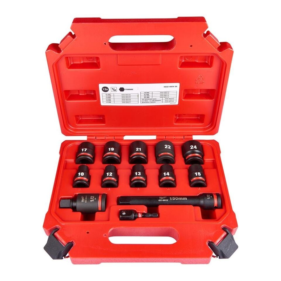 MİLWAUKEE Lokma Endüstiriyel Darbeli Shw  1/2 İnç Std Set - 13 Parça  (4932480456)