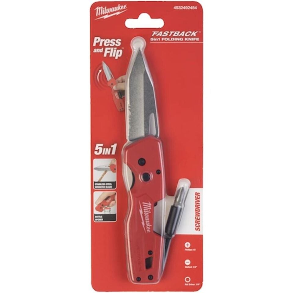 MİLWAUKEE Fastback Katlanır Maket Bıçağı 5 in 1 (4932492454)