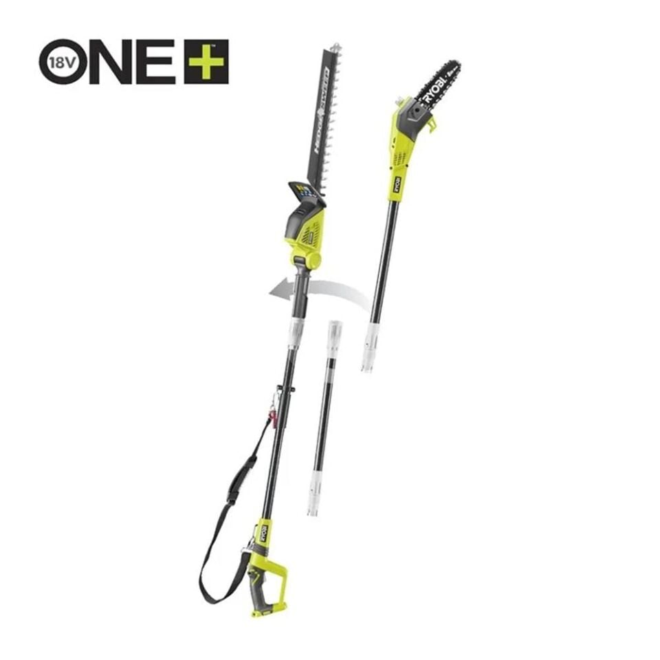 RYOBİ OPP1820PT1845-0 18V Teleskopik Saplı Budama Testeresi + Çit Kesme Makinesi (Akü Dahil Değildir.) (5133006827)