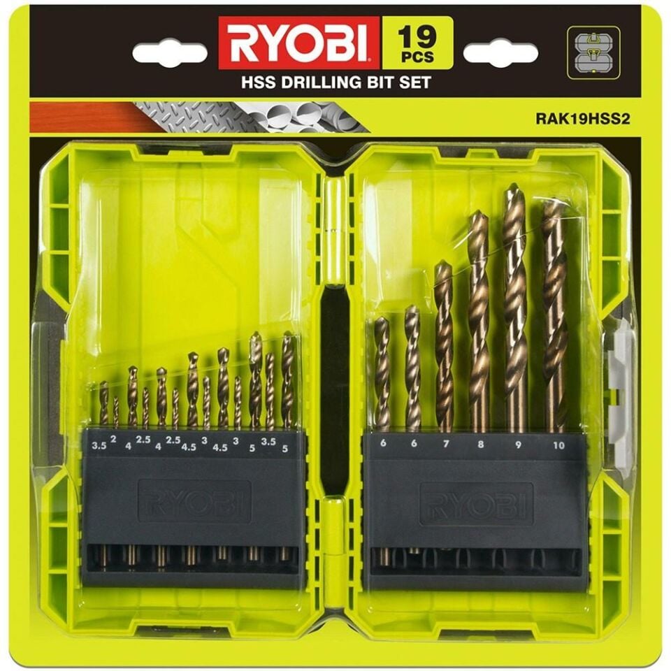 RYOBİ RAK19HSS2 HSS-G Metal Matkap Ucu Seti 19 PARÇA (5132004390)