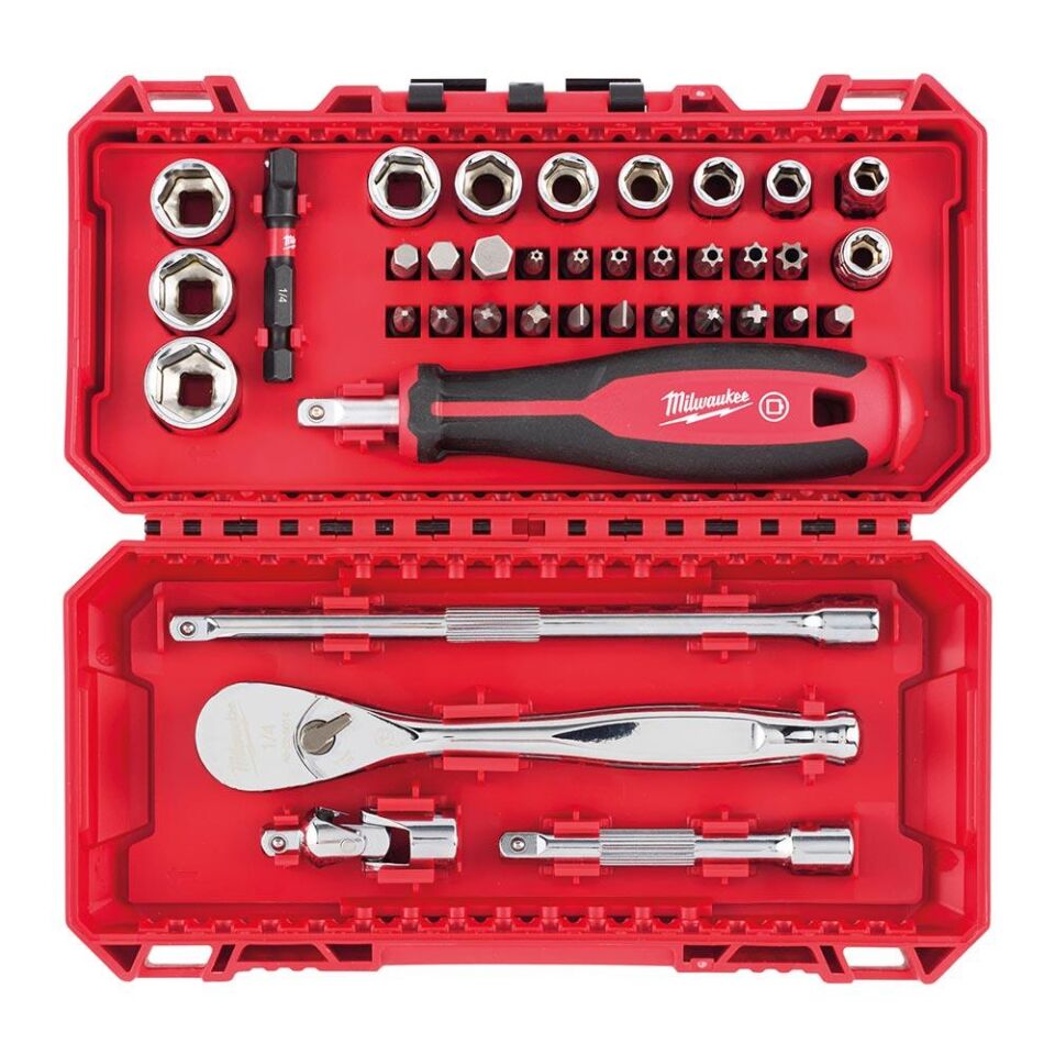 MİLWAUKEE 1/4'' Lokma Seti 38 Parça-Plastik Çanta  (4932498381)