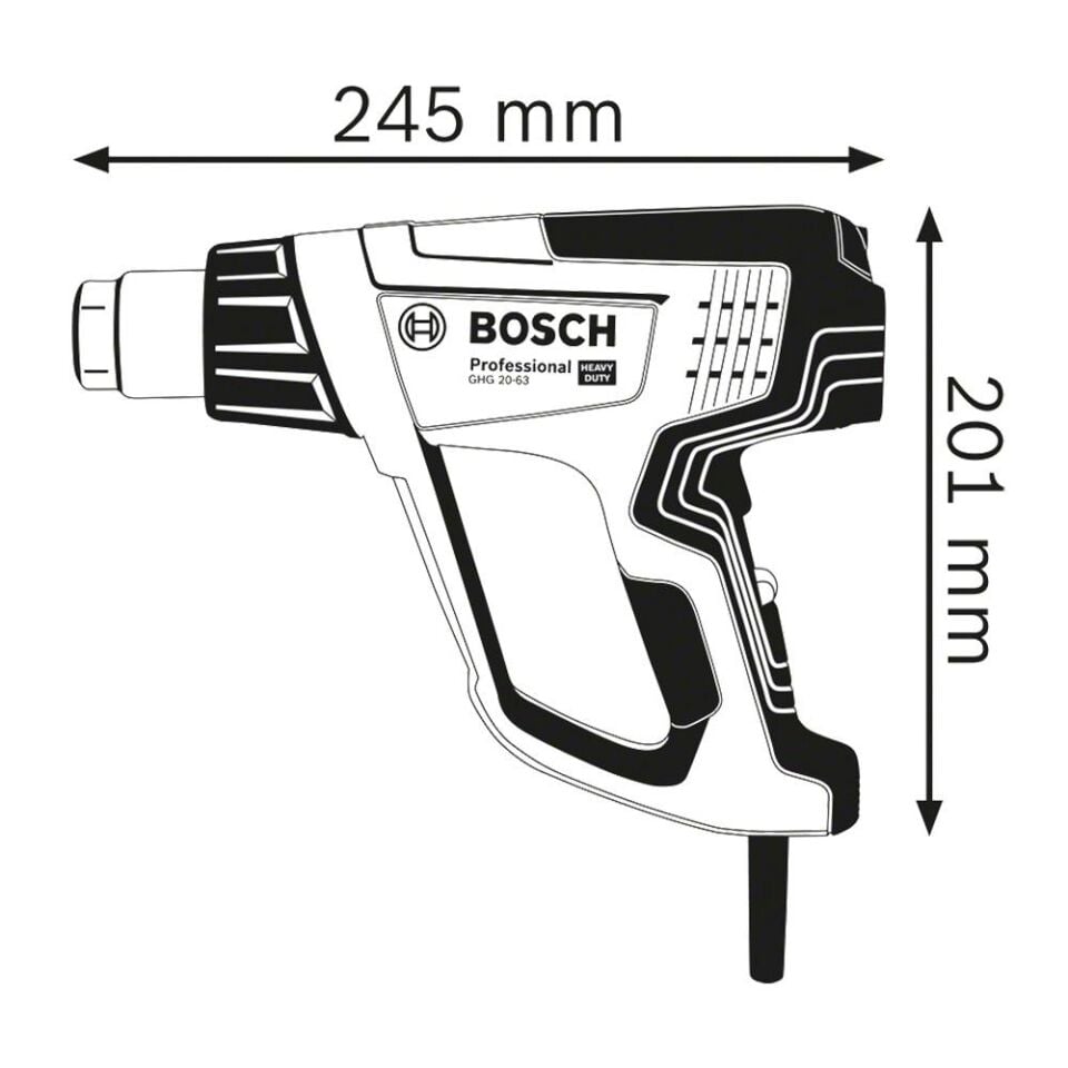 BOSCH GHG 20-63 Sıcak Hava Tabancası (0 601 2A6 200)
