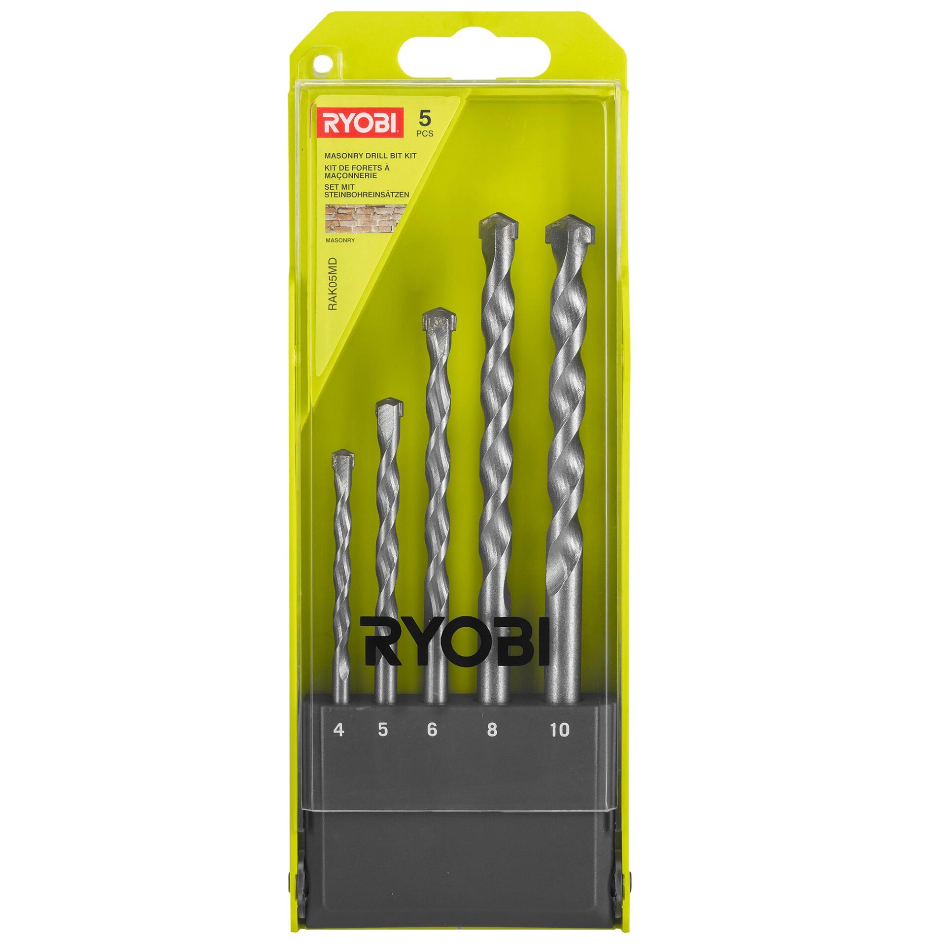 RYOBİ RAK05MD Beton Matkap Ucu Seti 5 Parça 4,5,6,8,10Mm (5132004522)