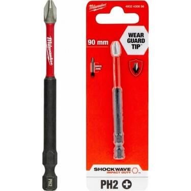 MİLWAUKEE Bits Uç Ph2 90Mm 1'li Paket Shockwave (T4932430856)