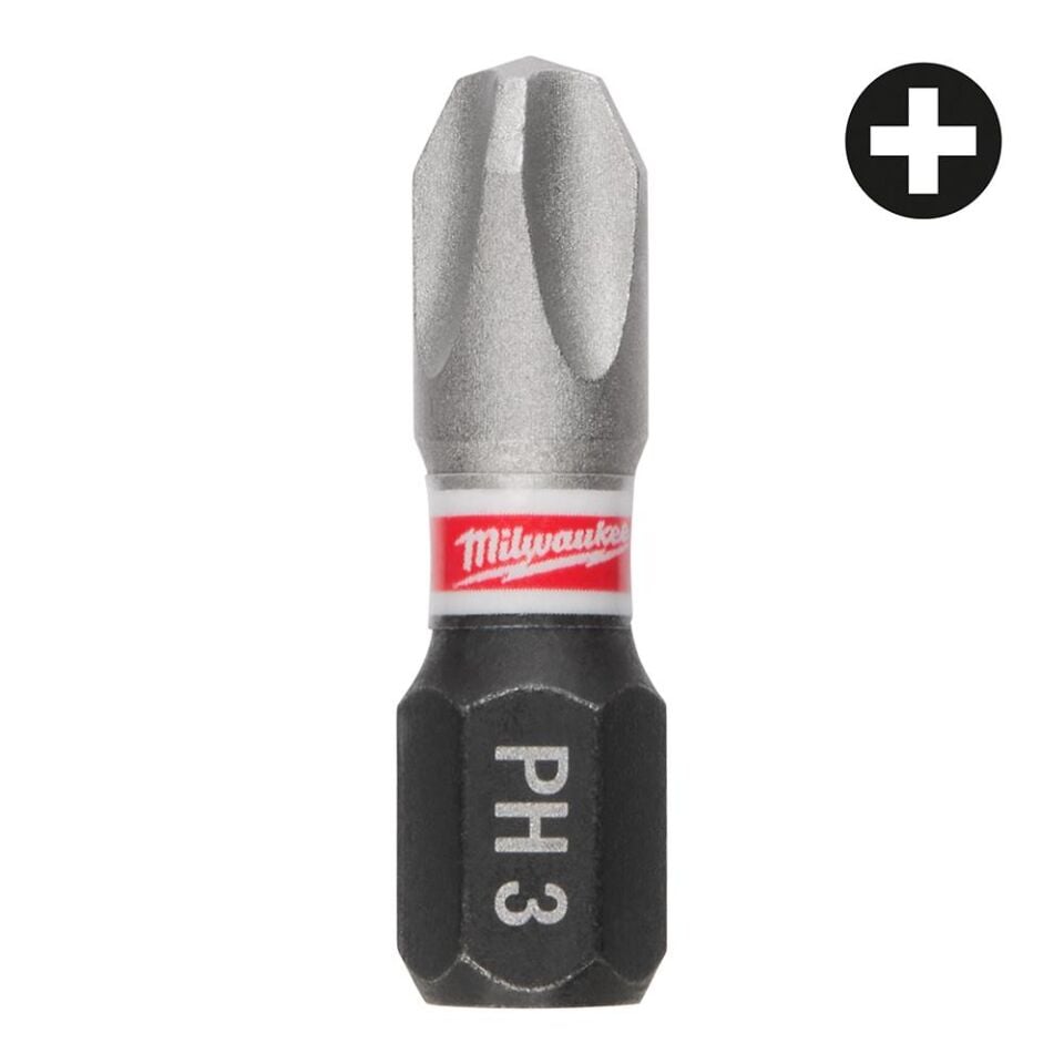 MİLWAUKEE Bits Uç Ph3 25Mm 3'Lü Paket Shockwave  (4932500354)