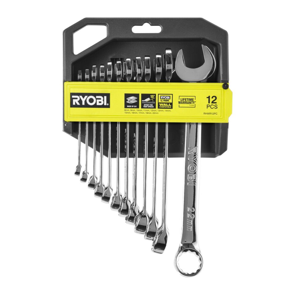 RYOBİ RHWR12PC 12 Parça Kombine Anahtar Seti (8-22Mm) (5132006066)