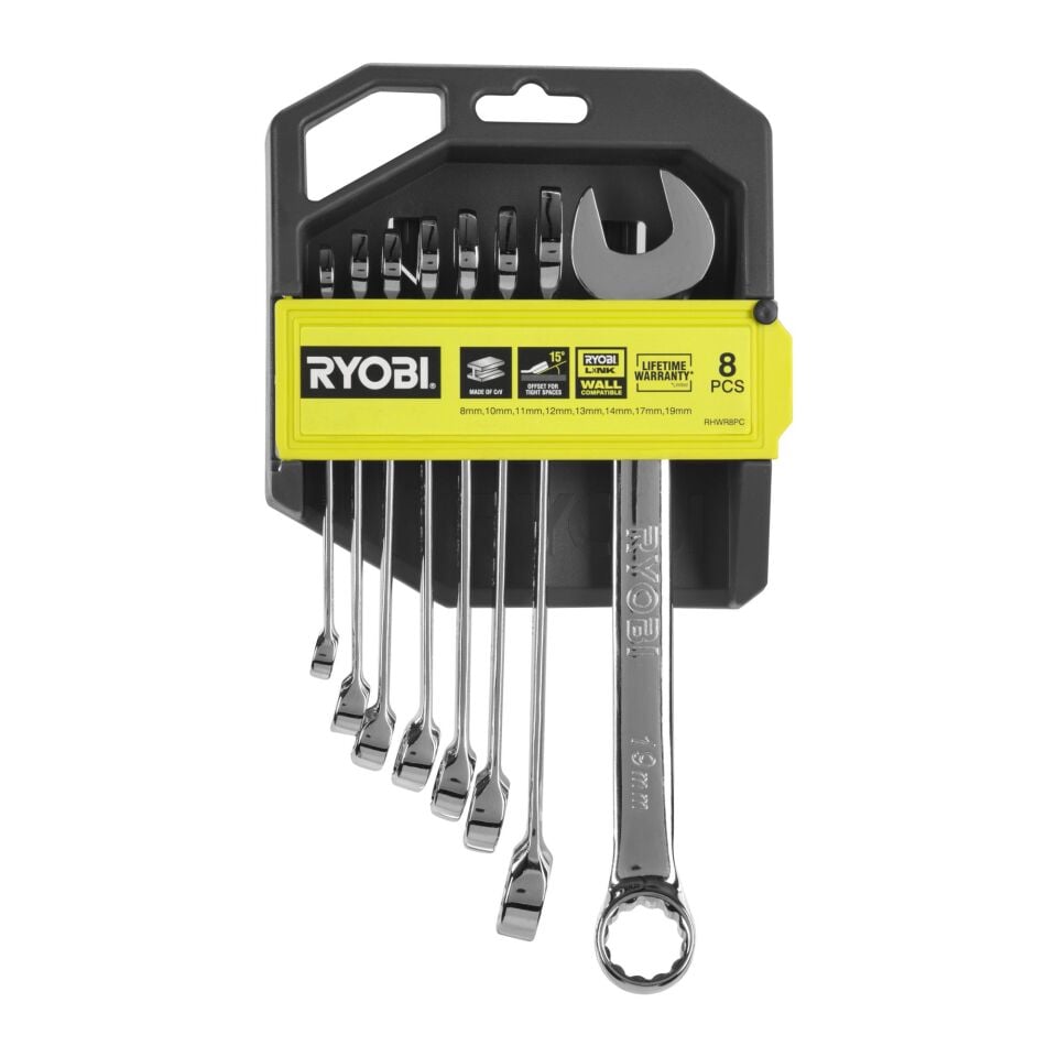 RYOBİ RHWR8PC 8 Parça Kombine Anahtar Seti (8-19Mm) (5132006065)