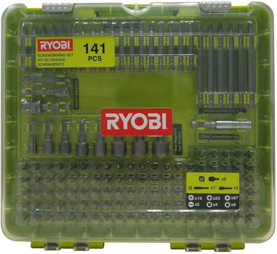 RYOBİ RAKD141 141 Parça Vidalama Ve Lokma Seti (5132004667)