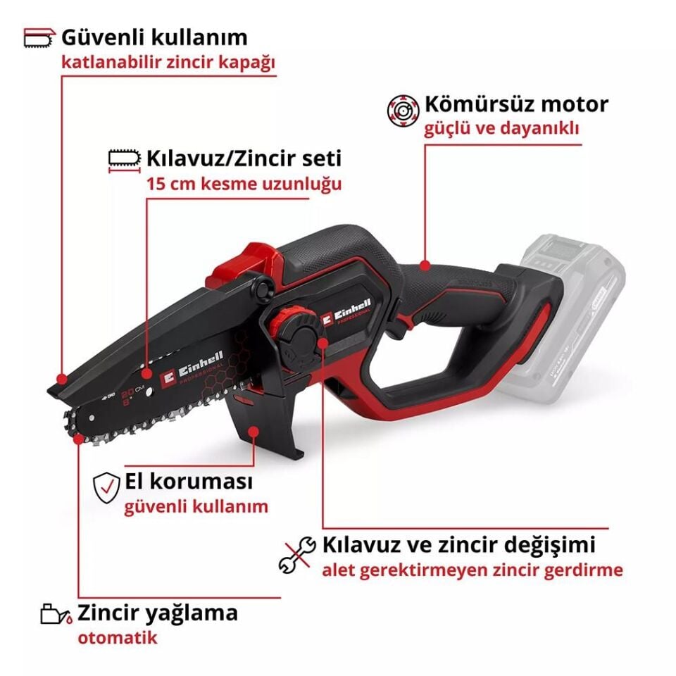 EİNHELL GP-PS 18/20 LI BL Akülü Budama Makinesi (Akü Dahil Değildir) (4600080)