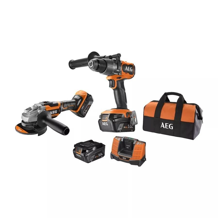 AEG JP18A2-502B 18V Akülü Set BSB18C3BL+BEWS18-125BLX (4935480951)